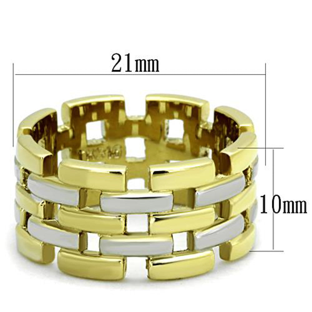 ARTK1705 Stainless Steel 316 Two Toned Ion Plated Eternity Fashion Ring Women's Size 5-10